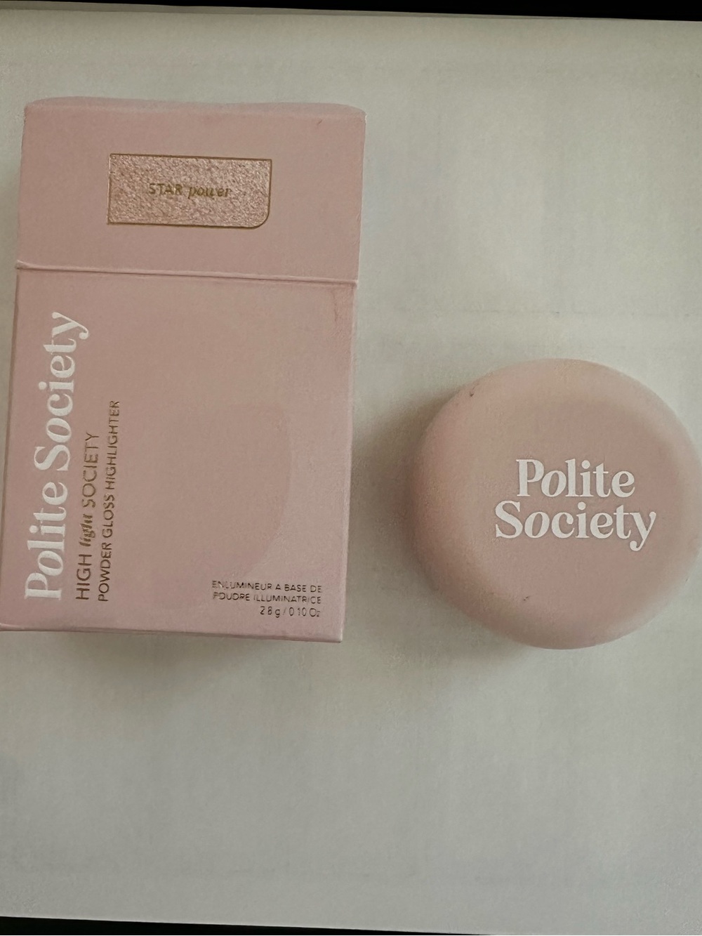 Polite Society- Highlighter Powder Gloss - Soft Pink Glow